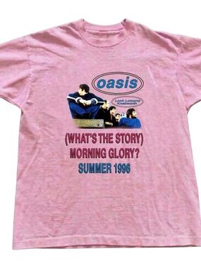 Oasis Pink Graphic Tour Tee with Blue Accents